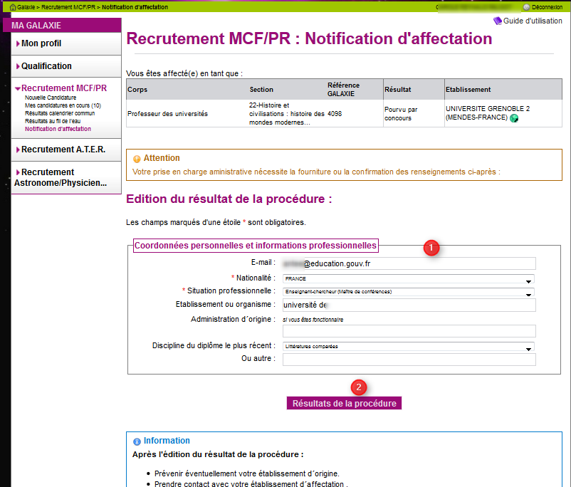 Notification D’affectation - Guide D Utilisation