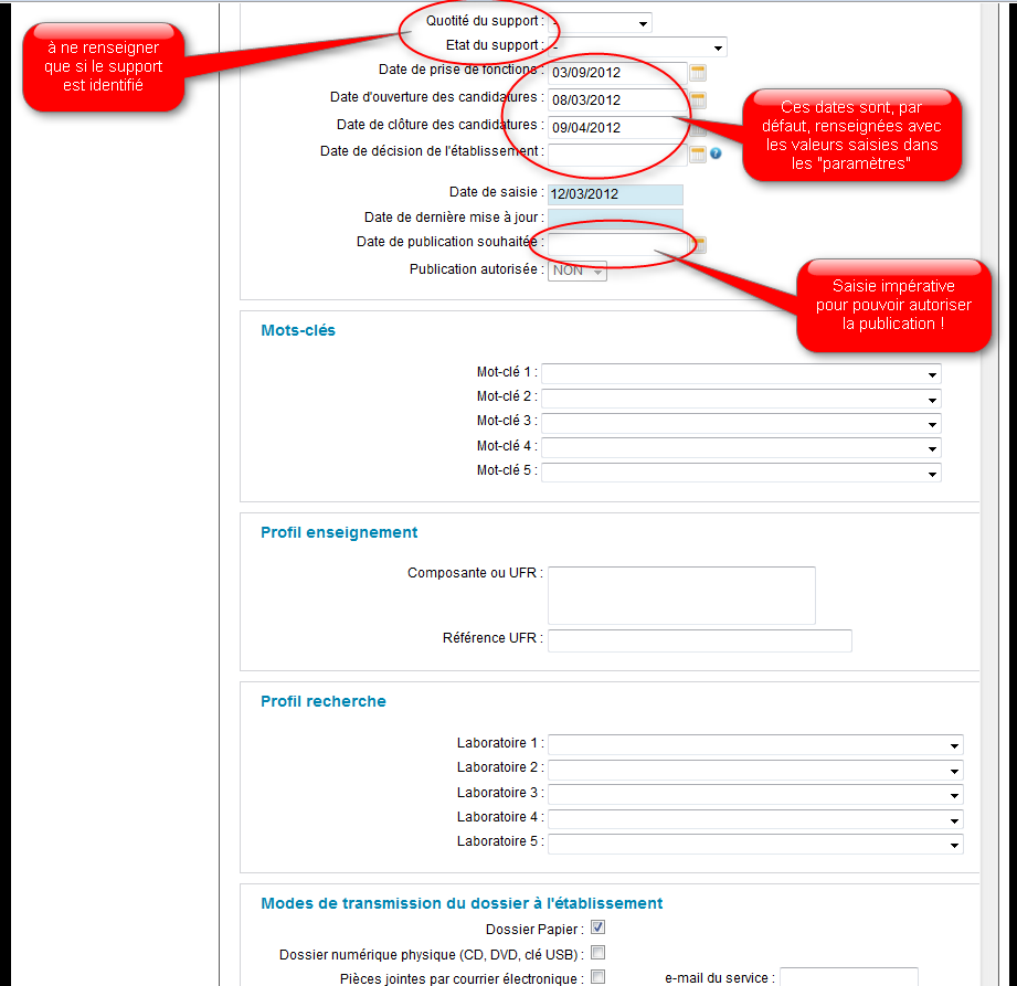 Nouvel Appel à Candidatures - Guide D Utilisation