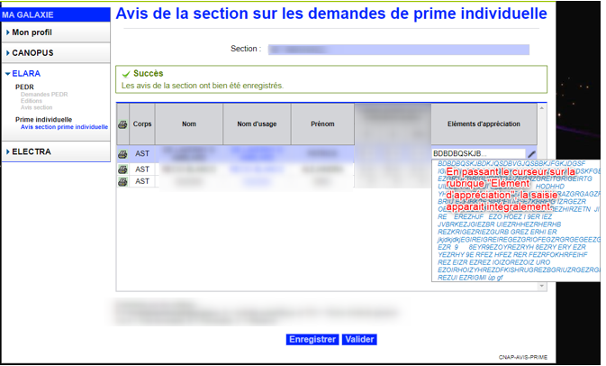 Prime Individuelle - Avis Section - Guide D Utilisation